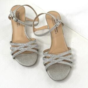 Sparkly Silver Dress Shoes, Women’s 6.5, Low Heal